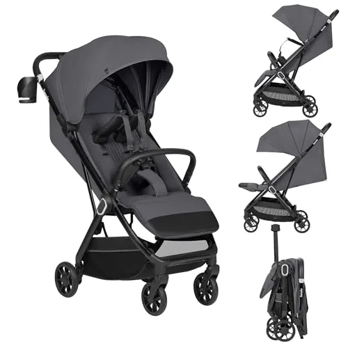 LIONELO Silla Paseo Ligera Bess hasta 22 kg de 6 m a 4 años Ruedas giratorias PU 360° Plegado con una Sola Mano de Lionelo