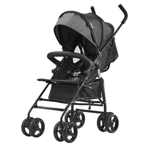 VEVOR Cochecito Ligero Plegable y Compacto, Respaldo Reclinable Multiposición
