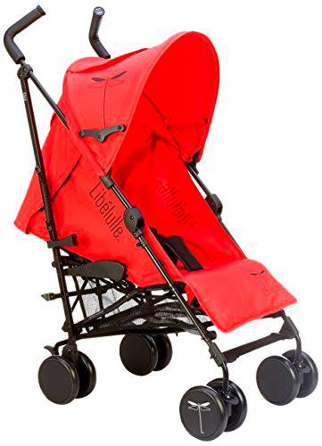 Libelulle Kikoé 3 - Cochecito con asas de piel, color rojo