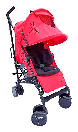 libelulle kikoé 2.0 Pack Reductor cochecito, colores rojo Chassis aluminio para 0/4 años + cojín reductor Micro fibra para 0/18 Meses