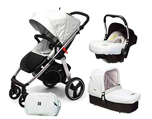 Casualplay Match 3 Loop - Silla de paseo con chasis de aluminio + CasualplayCot + Baby 0+, color ice