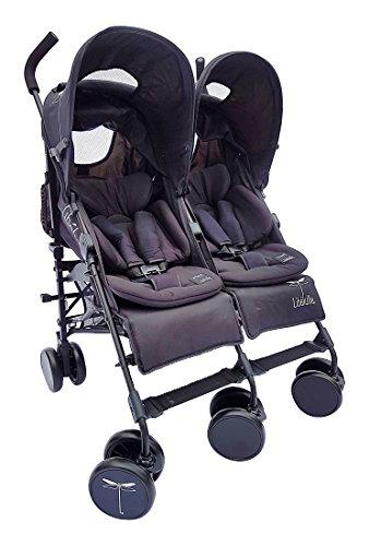 libelulle kikoé Twin 2.0 Pack Reductor con 2 cojines reductor cochecito Binocular Multiposition total Black para 0/3 años