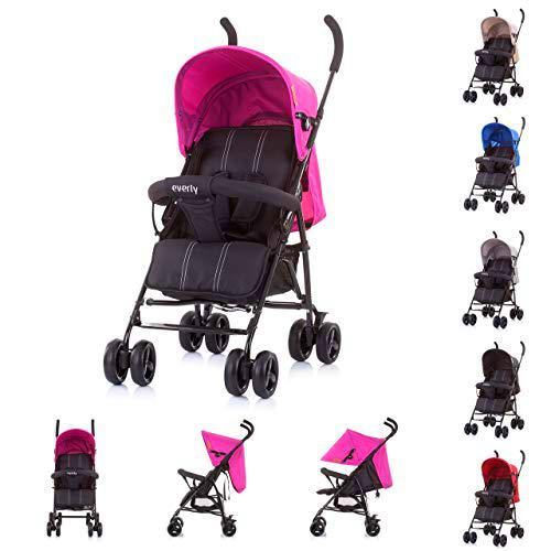 Chipolino, cochecito Everly, ruedas con resorte, respaldo ajustable, color rosa