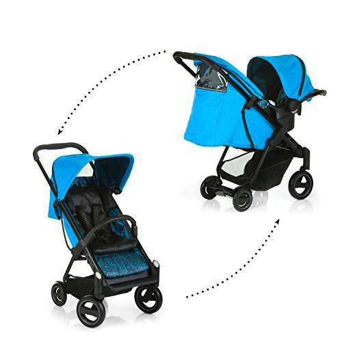iCOO Acrobat Shop’n Drive - Silla ajustable en altura hasta 18 kg con respaldo reclinable y saco para pies + grupo 0+ para bebés desde el nacimiento