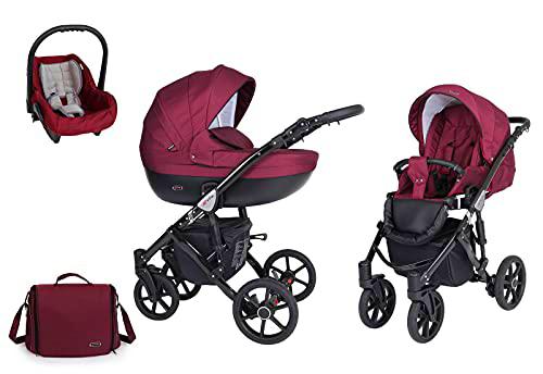 Cochecito 3en1 2en1 Isofix juego de cochecito + accesorios Selección de colores Mila Black de ChillyKids Plum Classic 01 2en1 sin asiento
