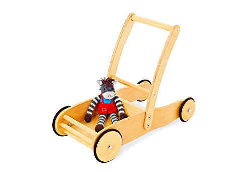Pinolino 269376 andador de madera uli con sistema de frenado baby walker con ruedas de madera de goma para niños a partir de 1 6 años
