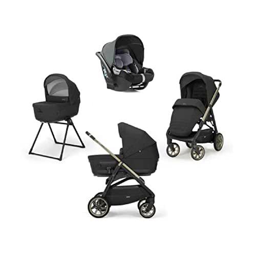 Carritos con capazos marca Inglesina. Modelo SYSTEM QUATTRO APTICA CAB MYSTIC BLACK