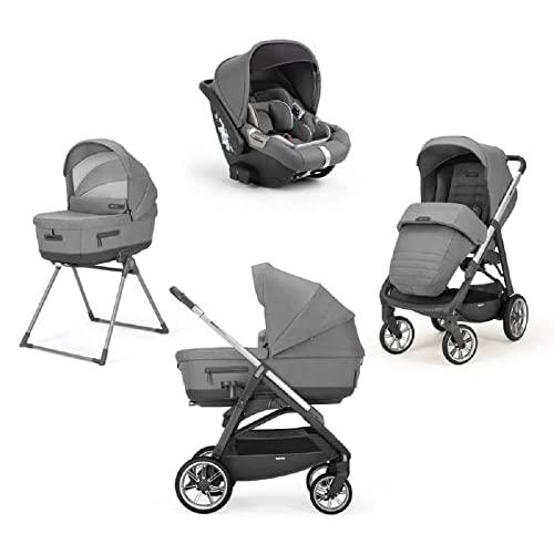 Carritos con capazos marca Inglesina. Modelo SYSTEM QUATTRO APTICA CAB KENSINGTON GREY