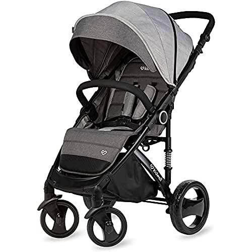 KIDWELL Carrito de bebé de CARELL, plegable, con función de reclinación y protección contra la lluvia