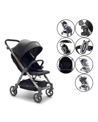 Twistshake 7 en 1 Cochecito de Bebé Plegable | Portavasos + Soporte de Móvil + Mosquitera + Protector de lluvia + Porta-Paraguas + Reposacabezas + Manta | Plegable