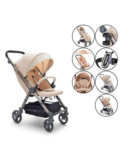 Twistshake 7 en 1 Cochecito de Bebé Plegable | Portavasos + Soporte de Móvil + Mosquitera + Protector de lluvia + Porta-Paraguas + Reposacabezas + Manta | Plegable