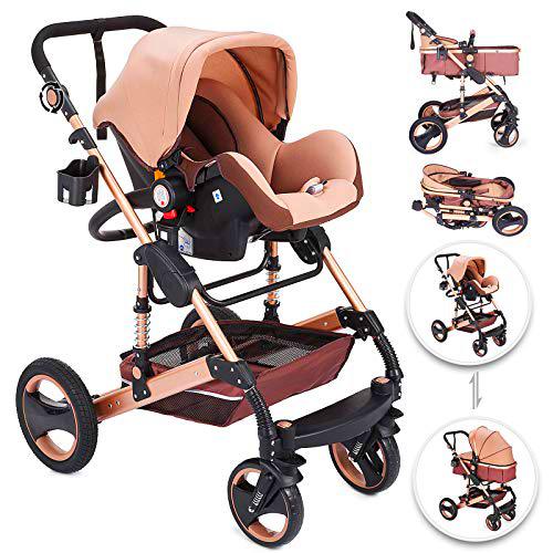VER Cochecito de Bebé 3 en 1, Carrito Bebé Silla de Paseo 3 en 1