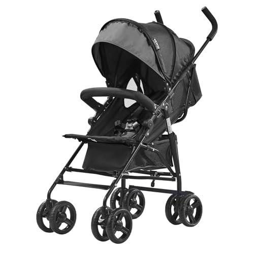 VEVOR Cochecito Ligero Plegable y Compacto, Respaldo Reclinable Multiposición