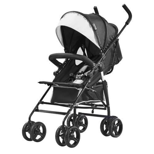 VEVOR Cochecito Ligero Plegable y Compacto, Respaldo Reclinable Multiposición