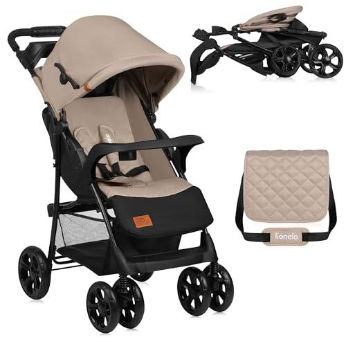 LIONELO Emma Plus Silla de paseo hasta 15 kg 6-36M Respaldo ajustable Cinturón de seguridad de 5 puntos Capucha profunda Organizador para padres
