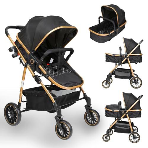 Silla de Paseo 2 en 1, Carrito de Bebé con Techo Ajustable