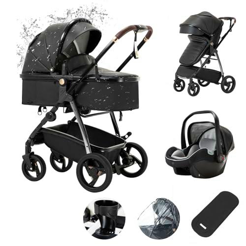 Zkiprm Cochecito 3 en 1, cochecito con asiento de coche